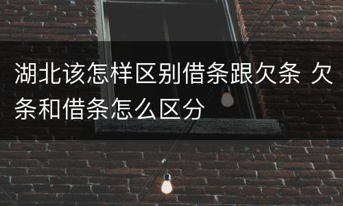 湖北该怎样区别借条跟欠条 欠条和借条怎么区分