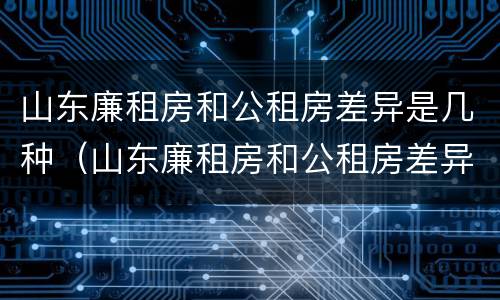 山东廉租房和公租房差异是几种（山东廉租房和公租房差异是几种情况）