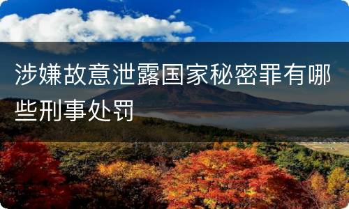 涉嫌故意泄露国家秘密罪有哪些刑事处罚
