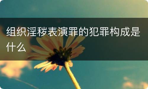 组织淫秽表演罪的犯罪构成是什么