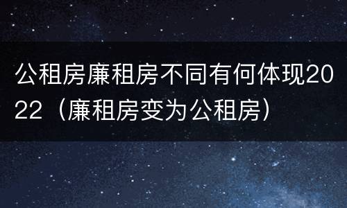 公租房廉租房不同有何体现2022（廉租房变为公租房）