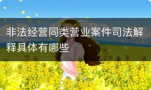 非法经营同类营业案件司法解释具体有哪些