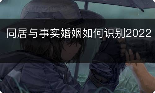 同居与事实婚姻如何识别2022