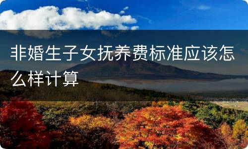 非婚生子女抚养费标准应该怎么样计算
