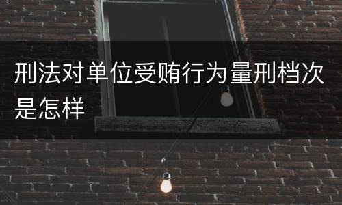 刑法对单位受贿行为量刑档次是怎样