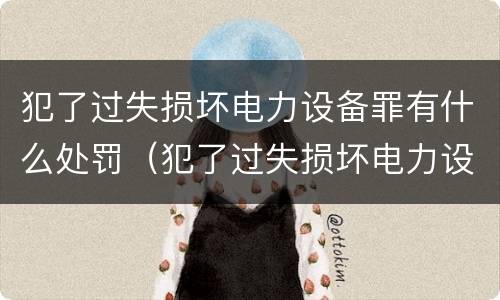 犯了过失损坏电力设备罪有什么处罚（犯了过失损坏电力设备罪有什么处罚吗）