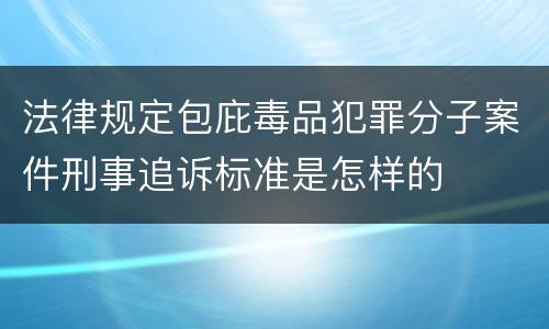 法律规定包庇毒品犯罪分子案件刑事追诉标准是怎样的