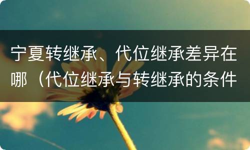 宁夏转继承、代位继承差异在哪（代位继承与转继承的条件）