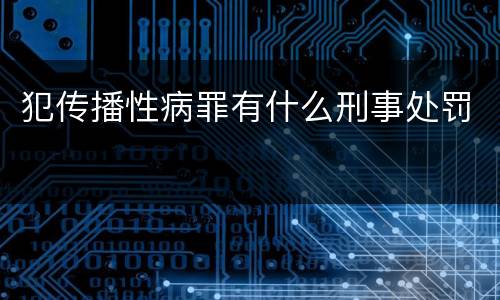 犯传播性病罪有什么刑事处罚