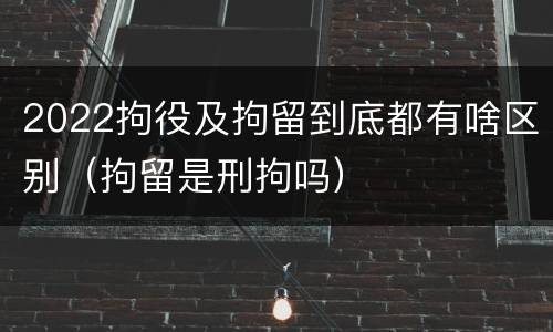 2022拘役及拘留到底都有啥区别（拘留是刑拘吗）