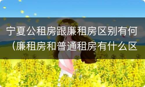 宁夏公租房跟廉租房区别有何（廉租房和普通租房有什么区别）