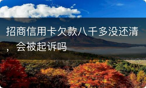 招商信用卡欠款八千多没还清，会被起诉吗