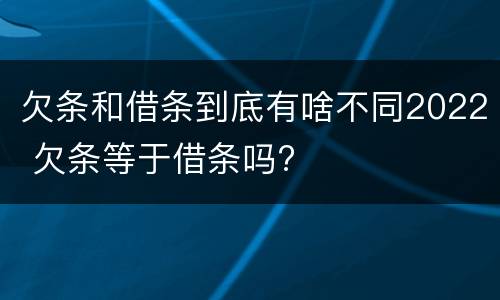 欠条和借条到底有啥不同2022 欠条等于借条吗?