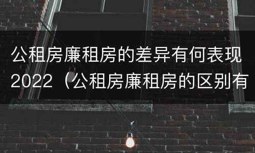 公租房廉租房的差异有何表现2022（公租房廉租房的区别有哪些）