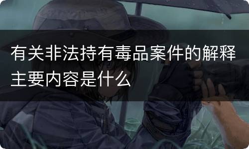 有关非法持有毒品案件的解释主要内容是什么