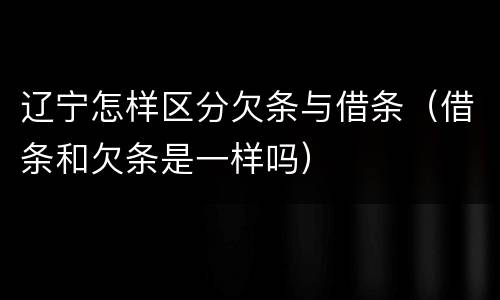 辽宁怎样区分欠条与借条（借条和欠条是一样吗）