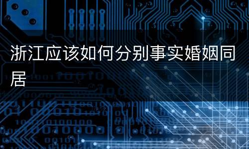 浙江应该如何分别事实婚姻同居