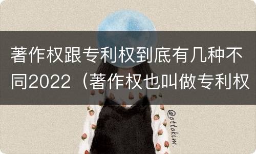著作权跟专利权到底有几种不同2022（著作权也叫做专利权吗）