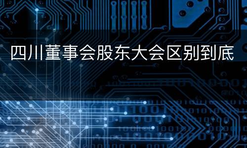 四川董事会股东大会区别到底