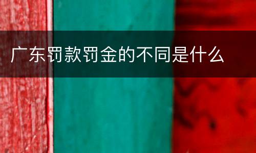 广东罚款罚金的不同是什么