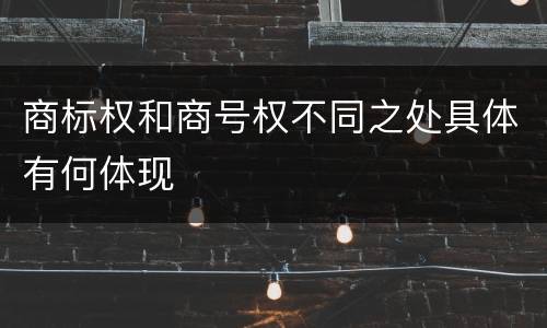商标权和商号权不同之处具体有何体现
