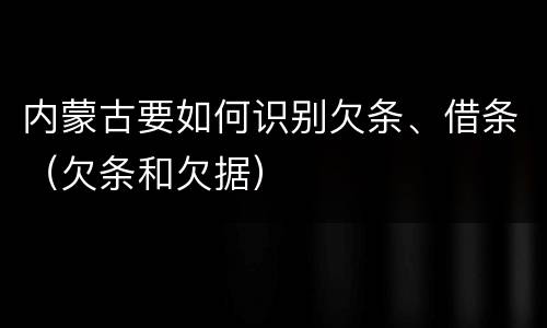 内蒙古要如何识别欠条、借条（欠条和欠据）