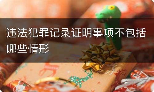 违法犯罪记录证明事项不包括哪些情形