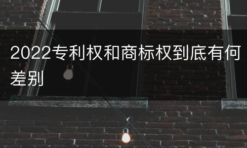 2022专利权和商标权到底有何差别