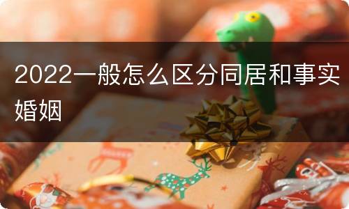 2022一般怎么区分同居和事实婚姻