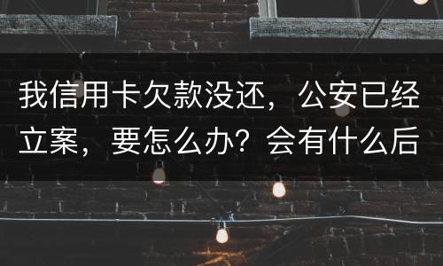 我信用卡欠款没还，公安已经立案，要怎么办？会有什么后果