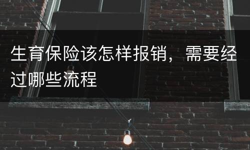 生育保险该怎样报销，需要经过哪些流程