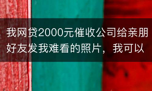 我网贷2000元催收公司给亲朋好友发我难看的照片，我可以维护吗