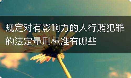 规定对有影响力的人行贿犯罪的法定量刑标准有哪些