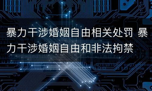 暴力干涉婚姻自由相关处罚 暴力干涉婚姻自由和非法拘禁