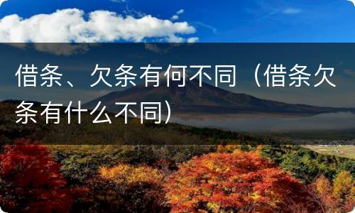 借条、欠条有何不同（借条欠条有什么不同）