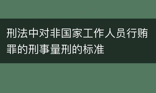 刑法中对非国家工作人员行贿罪的刑事量刑的标准