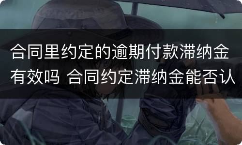 合同里约定的逾期付款滞纳金有效吗 合同约定滞纳金能否认定违约金