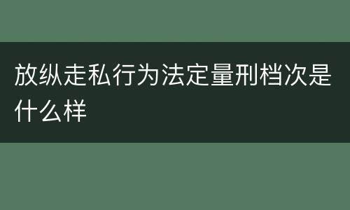 放纵走私行为法定量刑档次是什么样