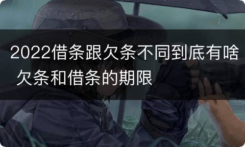 2022借条跟欠条不同到底有啥 欠条和借条的期限
