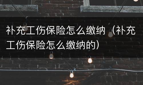 补充工伤保险怎么缴纳（补充工伤保险怎么缴纳的）