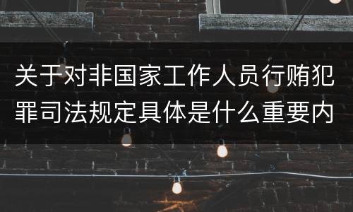 关于对非国家工作人员行贿犯罪司法规定具体是什么重要内容