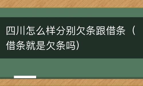 四川怎么样分别欠条跟借条（借条就是欠条吗）
