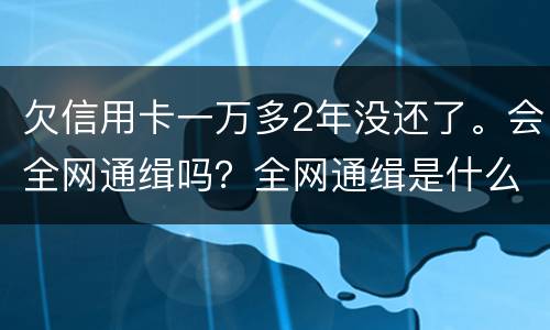 欠信用卡一万多2年没还了。会全网通缉吗？全网通缉是什么意思