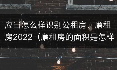 应当怎么样识别公租房、廉租房2022（廉租房的面积是怎样规定的）