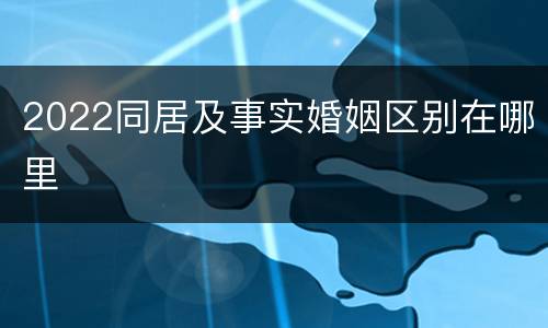 2022同居及事实婚姻区别在哪里