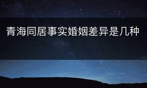 青海同居事实婚姻差异是几种