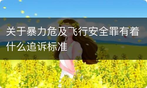 关于暴力危及飞行安全罪有着什么追诉标准