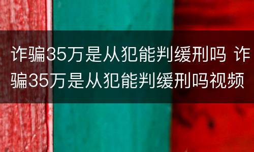诈骗35万是从犯能判缓刑吗 诈骗35万是从犯能判缓刑吗视频