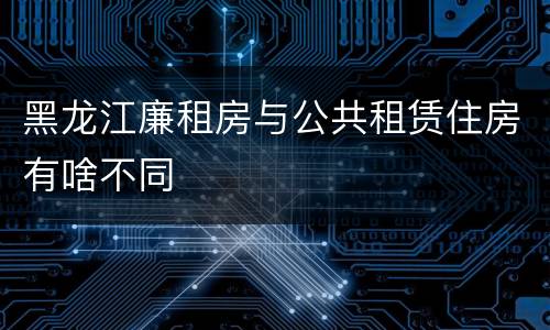 黑龙江廉租房与公共租赁住房有啥不同