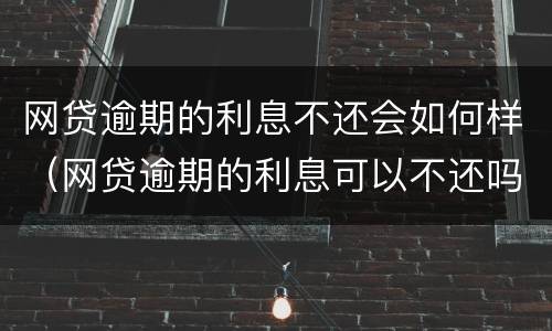 网贷逾期的利息不还会如何样（网贷逾期的利息可以不还吗）